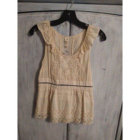 Floreal 100% lace sleeveless top Sz 2 vintage y2k - Picture 1 of 9